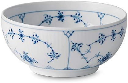 Royal Copenhagen 1017189 plava obična zdjela sa žljebovima, 5,9 inča , vjenčani poklon, poklon