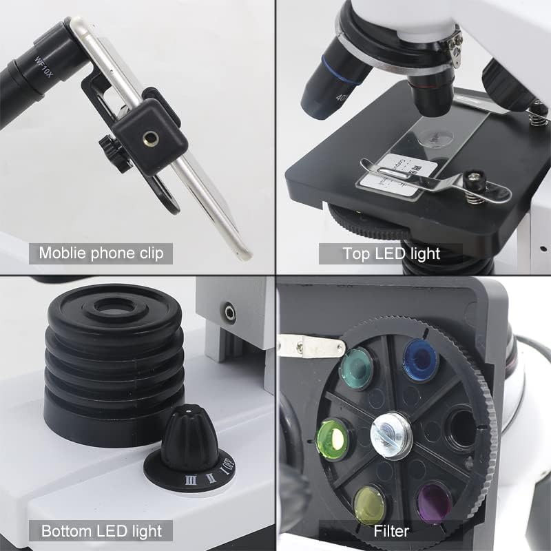 Komplet opreme za mikroskop za odrasle 1600X Student biološki mikroskop, 50 tobogana sa Monokularnom mikroskopom