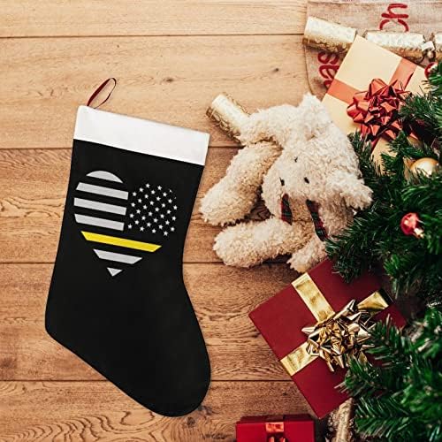 911 dispečer srca tanka zlatna linija Božićna čarapa kratka plišana xmas čarape viseći ukras za božićno
