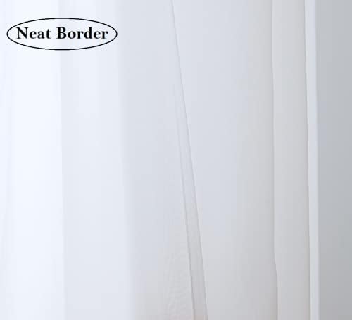 PI Sheer White Curtians dužine 63 inča kratki prozor zavjese Rod džep za dnevni boravak / spavaća soba 2 ploče