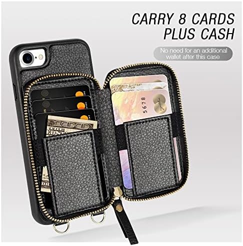 ZVE futrola za iPhone SE 2022 5G za Apple iPhone 7, 4,7 inča, kožna torbica za novčanik sa držačem