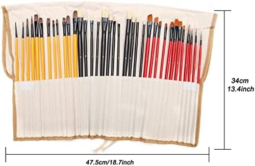 FRAHS 38 kom / set četkice za boje sa platnama dugačka drvena drva sintetička umjetnička tehnika