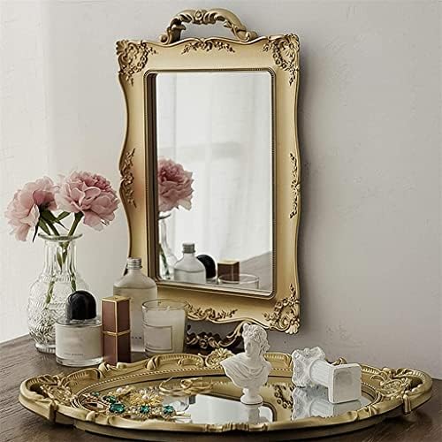 GRJUSO ogledalo toaletna ladica dekorativna ladica za posluživanje sa ručkama Vintage ladica za ogledalo za izlaganje, komoda i kupatilo