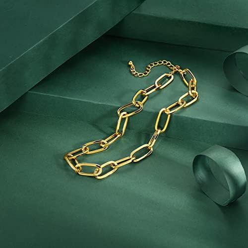 LANE WOODS zlatni lanac ogrlica i narukvica za žene dame Dainty i Chunky lanac Link spajalice Nakit