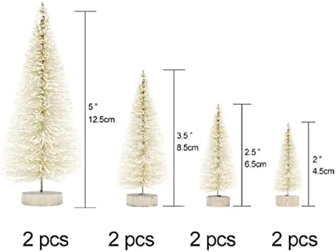 Yalulu 8kom Mini Sisal vlakna Snow Frost stabla božićno drvce Frost Mali Bor DIY Craft stolna stabla Božićni