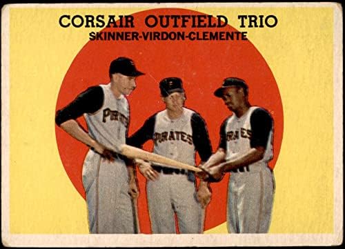 1959 TOPPS 543 Corsair Outfield Trio Roberto Clemente / Bill Virdon / Bob Skinner Pittsburgh Pirates Dobri