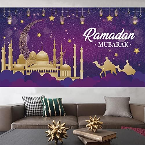 Ramazan Mubarak dekoracije, velike tkanine Muslim Ramadan Kareem Backdrop Banner Eid Mubarak znak