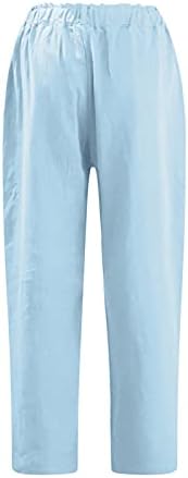 Etkia joga hlače sa džepovima Ženske stražnje pantalone Ležerne prilike elastične hlače Izvođenje pamučne hlače