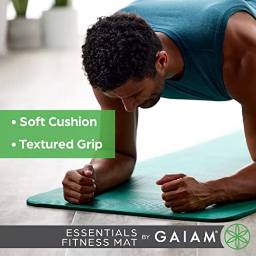 Gaiam Essentials Thick Yoga Mat fitnes & amp; prostirka za vježbanje sa easy-Cinch Yoga Mat carrier remenom, 72D x 24 Š x 2/5 inča debljine