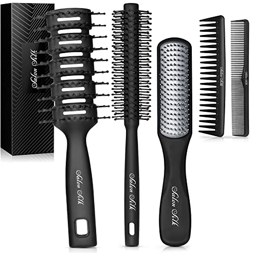 SalonSilk četka za kosu za muškarce-profesionalni set češlja za oblikovanje za sve tipove kose & Styles, Dry & amp; Wet Pick Barber Brush Tools