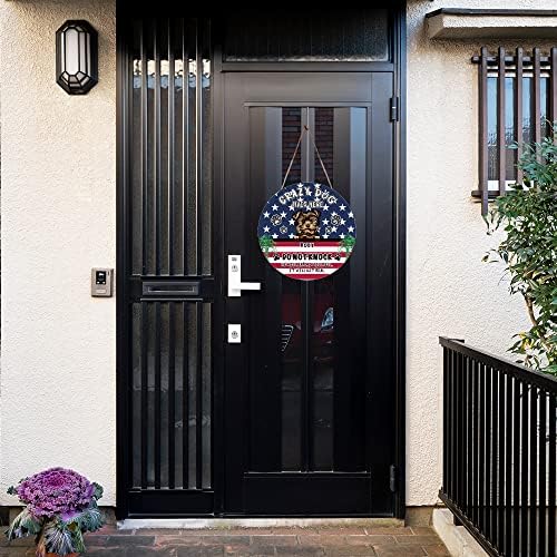MALIHONG personalizirani znak za kućne ljubimce Pomeranskih pasa američke zastave za viseći znak