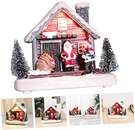 Holibanna Božićna kuća Dekoracija Xmas Minijaturna kuća osvijetljena božićno selo Dekor Svjetlosni