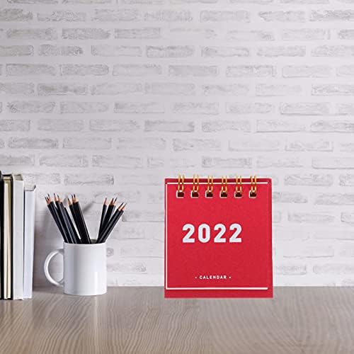 Kineski pokloni 2022 Mini mjesečni kalendar za stolni kalendar: 4pcs 2022 kalendar za tablice Mali preklopni kartonske kartonske preliveni stojeći planer Božićni odmor Roalking Pokloni Dječji dekor