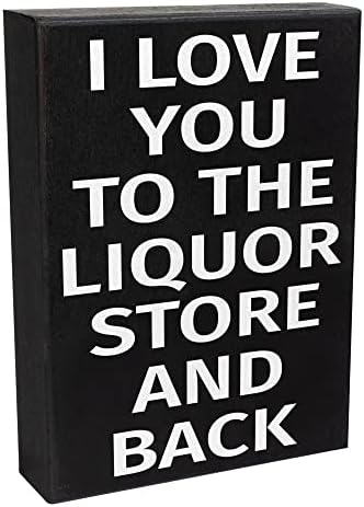 JennyGems Funny Bar znakovi, Volim te do prodavnice pića i nazad, Kućni Bar dekor, drveni znak 6x8 inča, napravljen u SAD