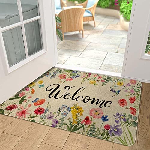 DOZAFENK welcome Floral Door Mat - proljetno ljeto Decor Mat vanjski šareni ulazni otirač Neklizajući