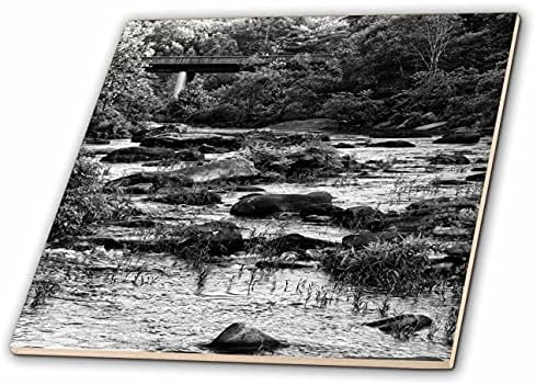 3drose crno-bijela fotografija Clear Creek - a na području prirode OBED. - Pločice.