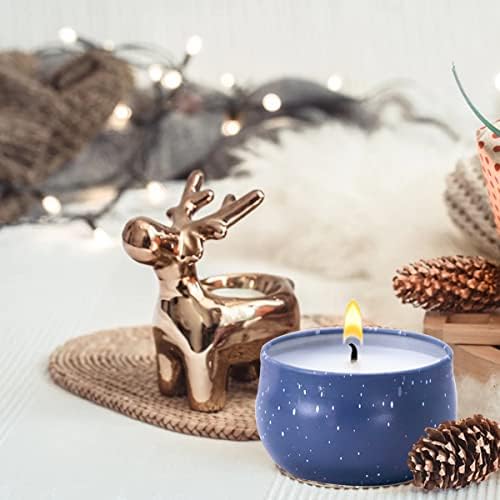 Božić mirisne sveće, 6 Set 2.2 Oz Aromaterapijskih sveća, prirodni sojin vosak,Božićna dekoracija,