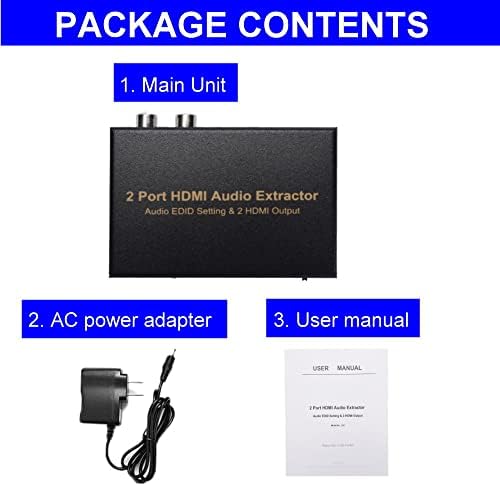 YOTOCAP 2 Port HDMI Audio Extractor Audio Edid Podešavanje EDID & 2 HDMI izlaz 1080p / 60Hz nosač 3D, HDMI