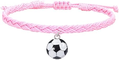 Ženski božićni kostim nakit ogrlica za nogometne šarm narukvice Soccer Pays favorizira crne crvene bijele smeđe ručne narukvice nogometne perle podesive inspirativne kuglice za tinejdžere za odrasle sport