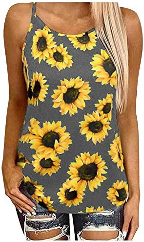 Nyybw Print Fashion Rezervoar Seksi suncokret Ženska bluza bez rukava vrhunska prsluka za ženska