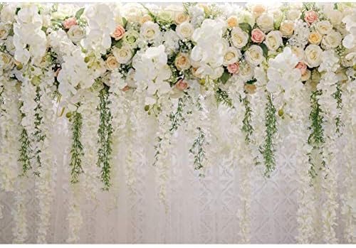 OERJU 10x8ft vjenčanje pozadina za prijem bijelo cvijeće zavjese cvjetni Dan zaljubljenih pozadina