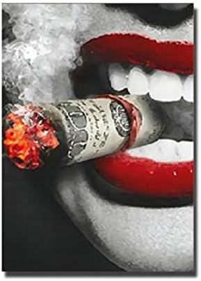 TY2020 Red Lips serija: 【luksuzno】 - jezgro za farbanje sprejom moderna moda seksi crvene usne u nordijskom stilu dekoracija soba farbanje zidno slikarstvo zidne umjetničke slike Set od 3（16 X24） 【nema okvira】