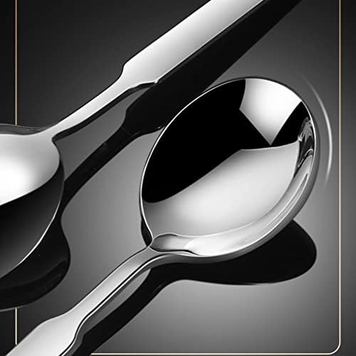 Luxshiny Stainless Steel Flatware Stainless Steel Round Spoons večera Spoon Tabela kašika torta desertne kašike