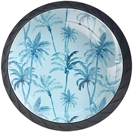 4 kom dugmad ormarića sa kokosovim palmama okrugle staklene ručke za fioke vuče za kuhinjski namještaj
