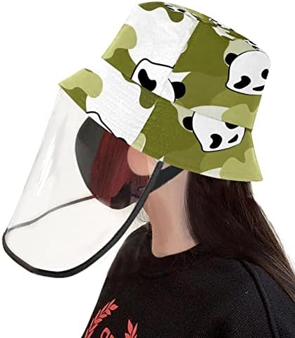 Zaštitni šešir za odrasle sa štitnikom za lice, ribarski šešir protiv sunčeve kapice, crtane životinjske pande kamuflage