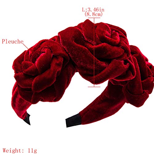 Modni baršun široka traka za glavu ruža cvijet pokrivala za glavu Vintage Stil traka za kosu