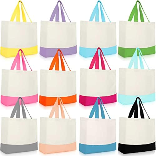 Epakh 12 pakovanja platnenih torbi Bulk 18,5 x 15 inča torbe za višekratnu upotrebu torbe za kupovinu torbe