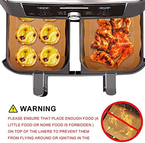 100kom friteza papir za pečenje pravougaone-Air Fryer ulošci za pečenje Ninja Foodi DualZone 2-korpa