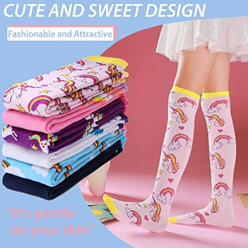 ANTSANG deca devojke kolena visoke čarape zabava luda blesava duga čizma poklon životinja slatka visoka čarapa za dijete čarapa Stuffers pokloni 6 parovi)