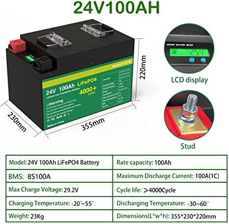 Mai Lelu 24V 100Ah LifePo4 Ocjena baterije Nove ćelije 8S100A BMS litijumčaro željezo fosfat IPX5 solarna baterija za RV brod