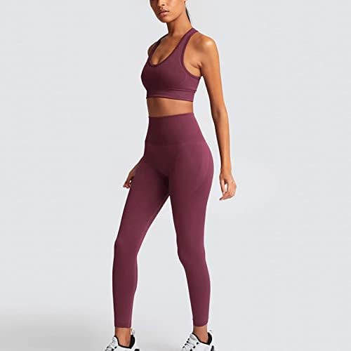 Burgundy Workout Yoga hlače postavljena ženska ljetna jesen odjeća modna prevelika prevelika
