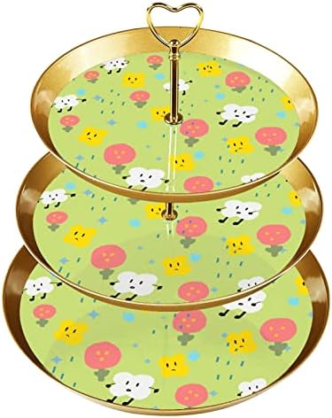 Cvijet troslojni stalak za torte voćna ploča za deserte kolači bomboni voće stalak za švedski sto za