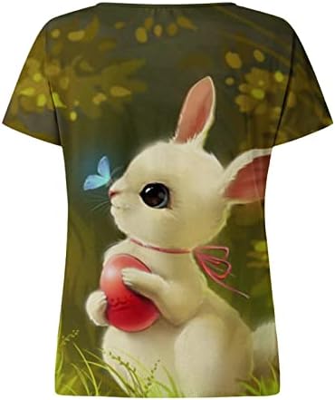 Blusa con estampado de Pascua 2023 Camisetas de Manga Corta Con Cuello en - Camisetas de Verano