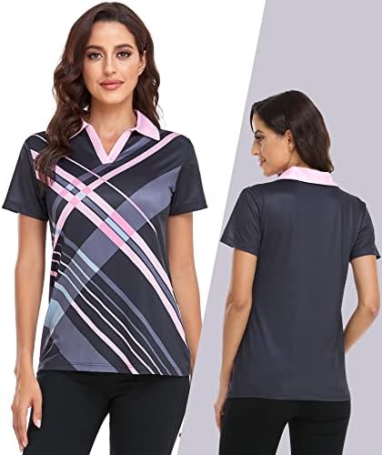 Little Beauty ženske golf Polo majice kratki rukav ovratnik lagan Moisture Wicking tenis Atletski Print majice