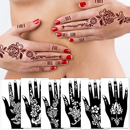 Tetovaže šablone šablona, ​​Konsait za ponovni preispitivanje Hanna ručna privremena tetovaža, arapska indijska samoljepljiva naljepnica za tetovaže za žene djevojke za odrasle za ruku magistrale