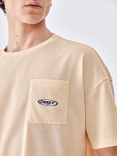 FIOXA Dvije komadne odjeće za muškarce 1pc pismo grafičkog zakrpljenog džepnog kapka na ramenu