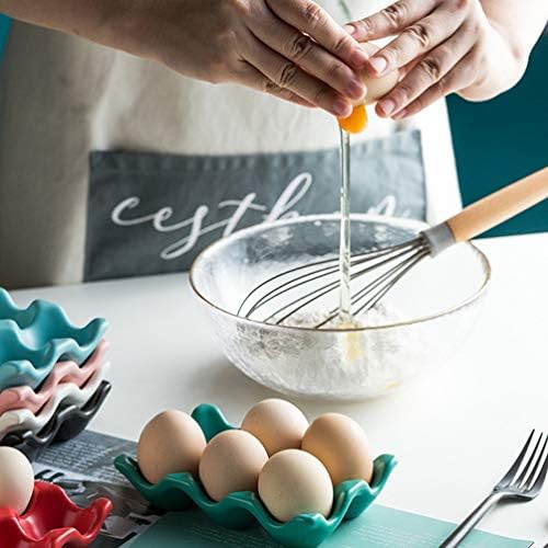 Hemoton posude za pileća jaja, keramički držač za jaja posuda za skladištenje hrane sa ladicama za držače jaja