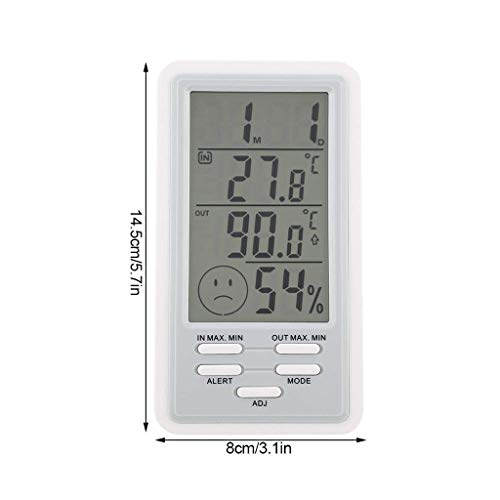 Wxynhhd Alarm za temperaturu veliki ekran unutrašnji i vanjski elektronski mjerač Temperature i vlažnosti