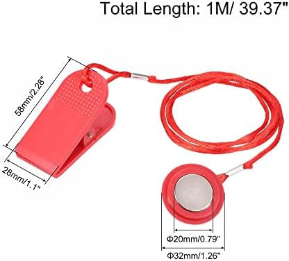 Uxcell magnetski ključ za fitnes, prečnika 32 mm. Granata, prečnika 20 mm. Magnet, univerzalna sigurnosna brava za većinu traka za trčanje, Crvena