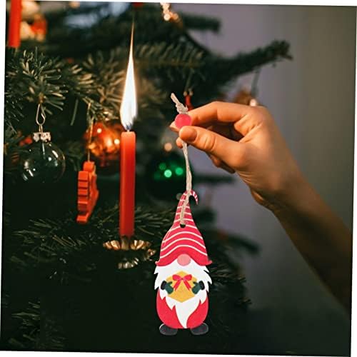 Toyvian 9pcs Božić drveni privjesak slatka potrepštine ukras para rođenje Decor Božić Santa oznake Ornament