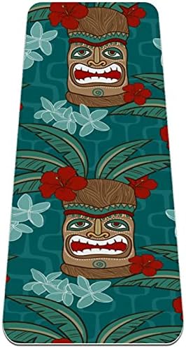 Siebzeh Vintage Aloha Tiki Icons Premium Thick Yoga Mat Eco Friendly Rubber Health & amp; fitnes Non Slip