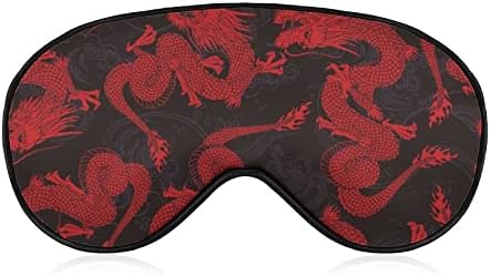 Kineska zmajeva print za oči za oči lagano blokiranje maske za spavanje s podesivim kaišem za posao