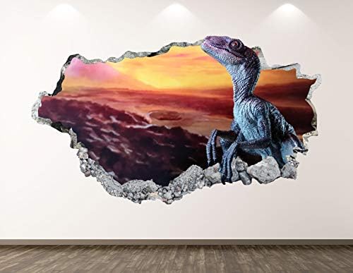 West Mountain Dinosaur Zidna naljepnica Umjetnički dekor 3D Smašena zapetljaja naljepnica za