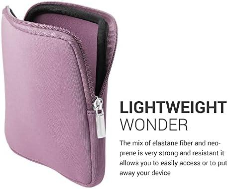 KWMobile Neoprene e-čitač torbica veličine 6,8-7 EReader - univerzalna futrola za e-knjigu sa patentnim zatvaračem, ručni zglob - lavanda