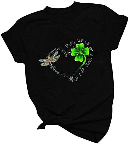 Ženska majica sv. Patricka Slatka zmajeva četverološka djetelina tiskana košulja na vrhu kratkih