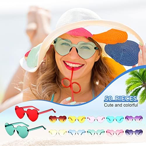 50 Pari Naočara Za Sunce Bez Okvira U Obliku Srca Prozirne Obojene Ljubavne Naočare Bez Okvira Zatamnjene Trendi